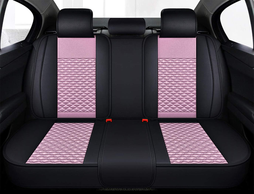 Bling Retro Fashion Lattice Silk and Leather Car Seat Covers Front and Rear S...