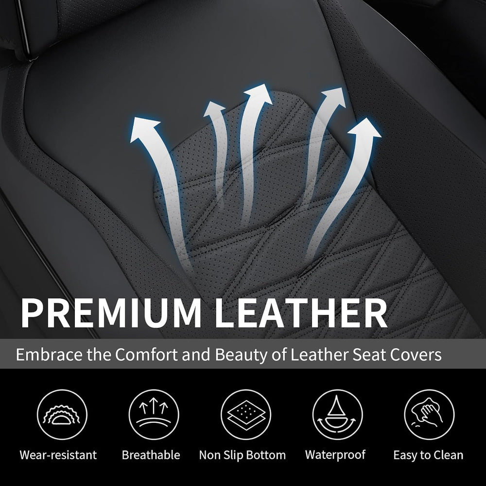 Leather Seat Covers, Car Seat Covers Full Set, Car Seat Protector Waterproof,...