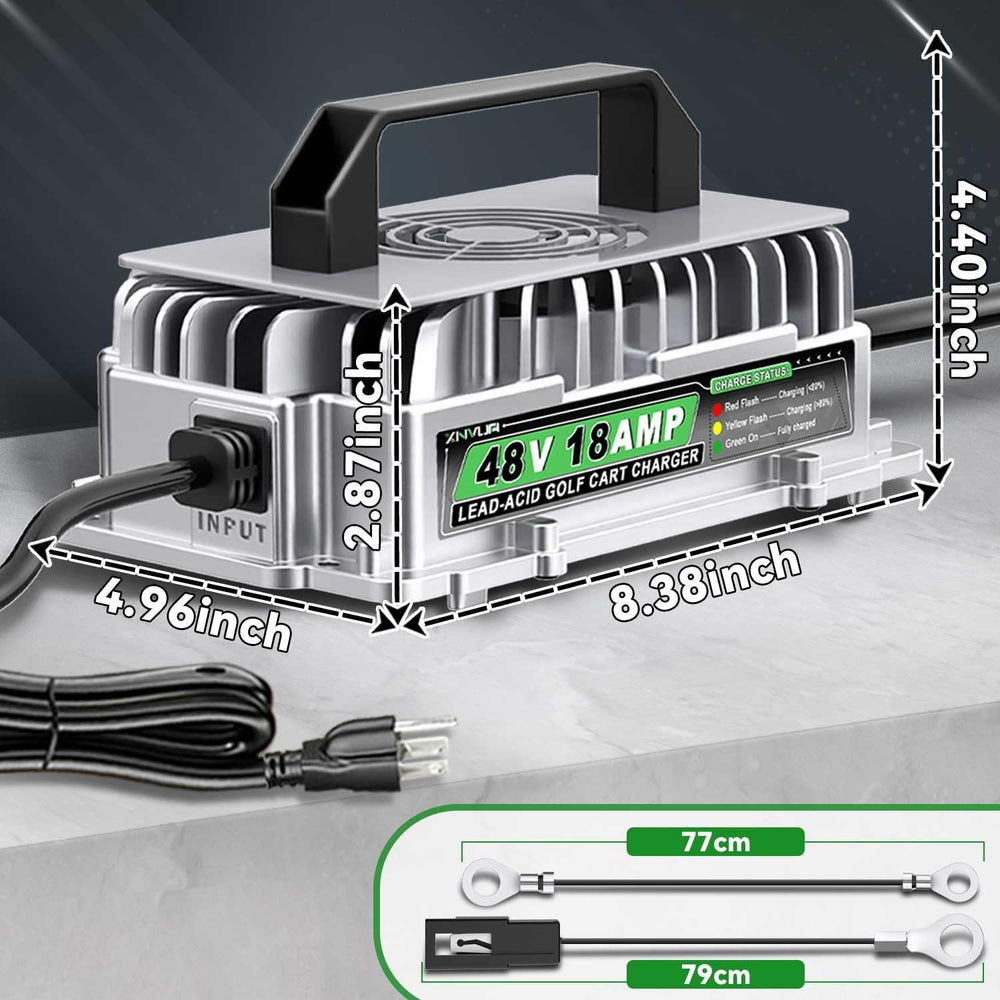 48 Volt 18 AMP Golf Cart Battery Charger for Club Car 3-Pin Round Plug for 48...