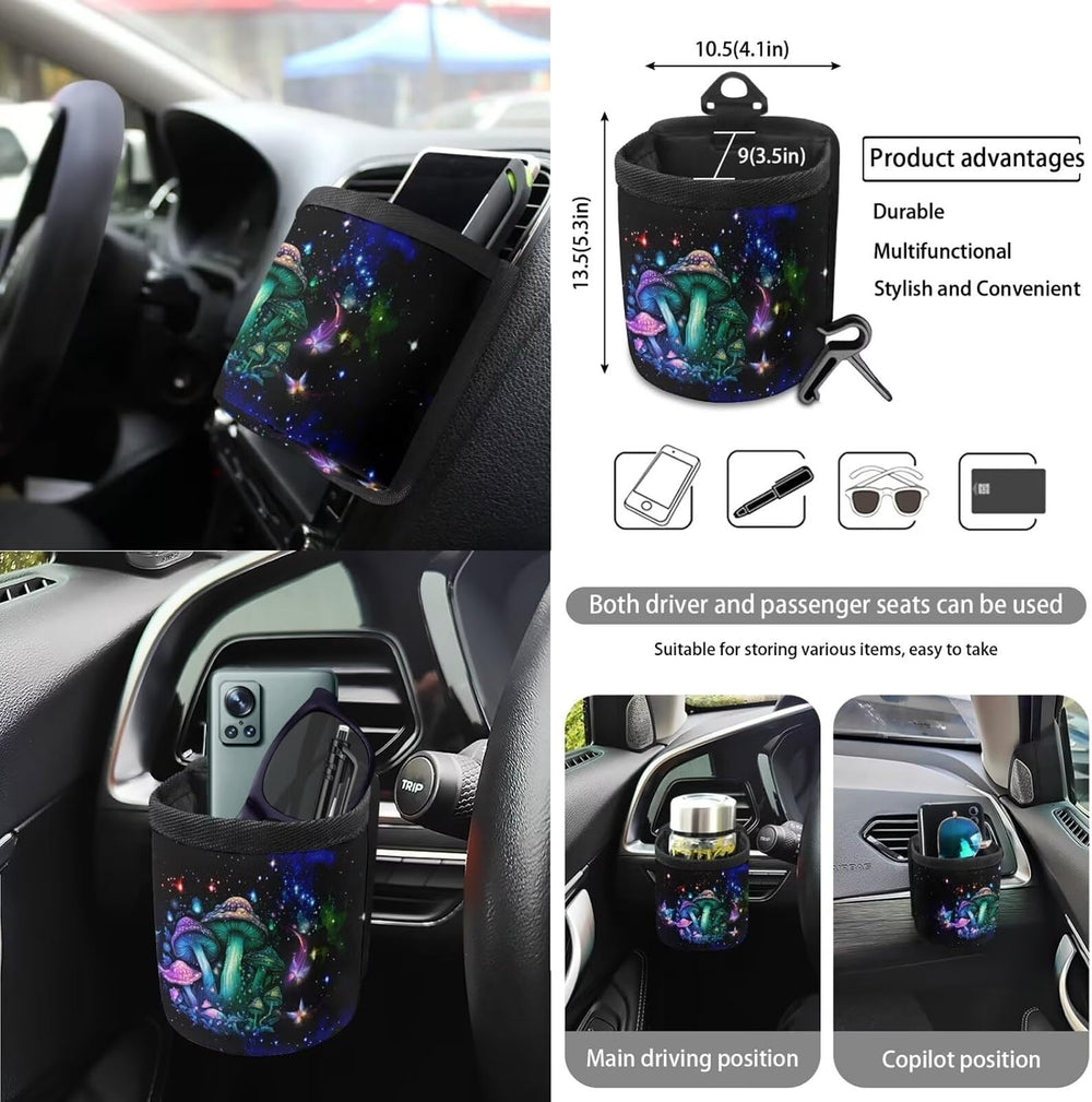 Wanyint Mushroom Galaxy 15 PCS Car Seat Covers Set for Men Women, Soft Seat P...