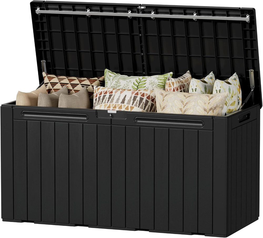 Devoko 100 Gallon Outdoor Storage Box, Waterproof Deck Box Lockable