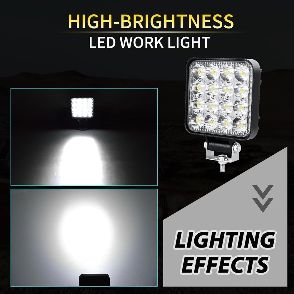 SKYWORLD led lights Offroad, 10pcs 3.34 inch 48W Square Spot Mini Driving Fog...
