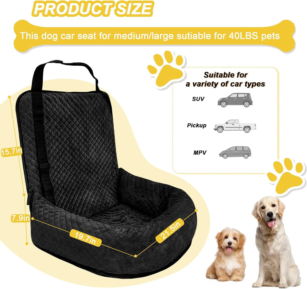 Dog Car Seat for Small Medium Dogs,Detachable Washable Travel Safety Pet Boos...
