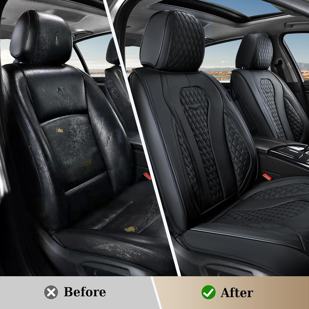 Coverado Car Seat Covers, Rear Car Protectors, Leather Seat Covers, 3-Piece W...