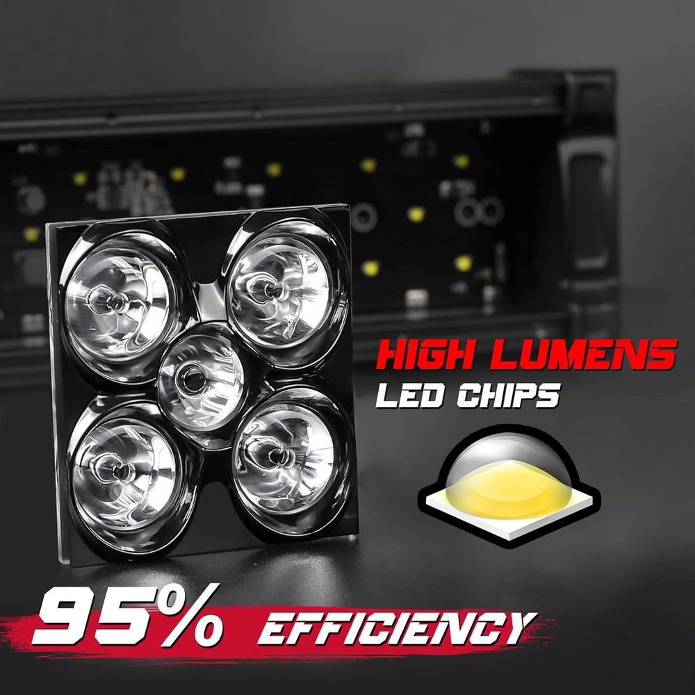 OFFROADTOWN 50 Inch 660W LED Light Bar with Wiring Harness and Black Cover