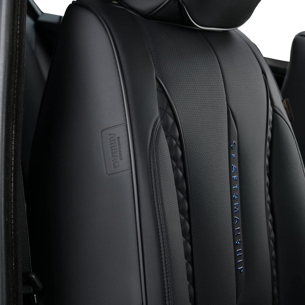 Coverado Car Seat Cover Full Set, Black Seat Covers Front Seats Back Seat Cov...