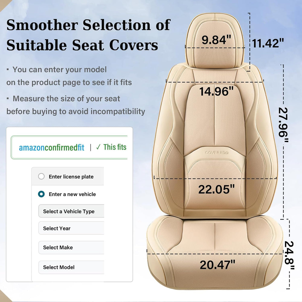 Coverado Seat Covers, Leather Seat Covers Front Seat, Luxury Car Seat Covers ...