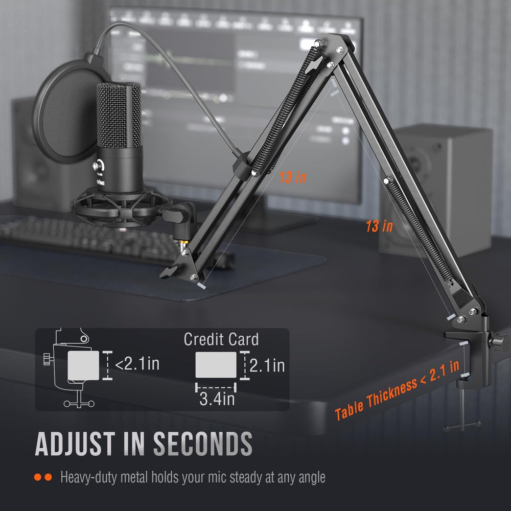 FIFINE T669 Studio Condenser USB Microphone for Recording Podcasting