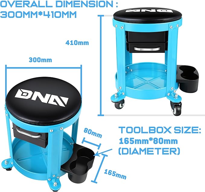 DNA MOTORING Round Mechanics Roller Seat Creeper Stool