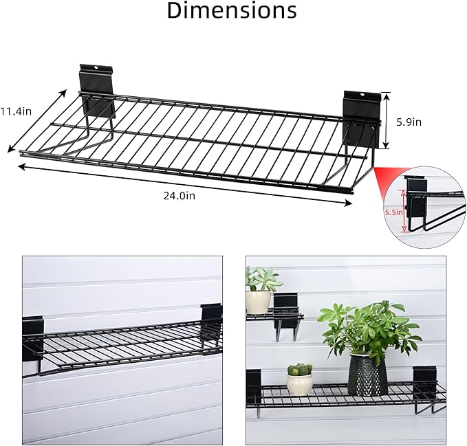 Slatwall Shelves, Slat Wall Accessories, Slat Wall Wire Shelf, Heavy Duty (4 ...