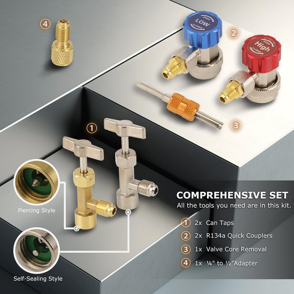 3 Way AC Manifold Gauge Set, Fits for R134A R12 R22 and R502 Refrigerants, wi...