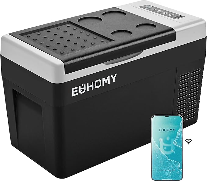 EUHOMY 12 Volt Refrigerator, 26QT Compressor Electric Cooler APP Control