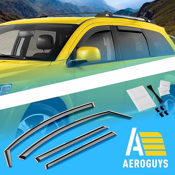 Extra Durable Window Deflectors in-Channel Window Visors Rain Guards Fit (4 pcs)