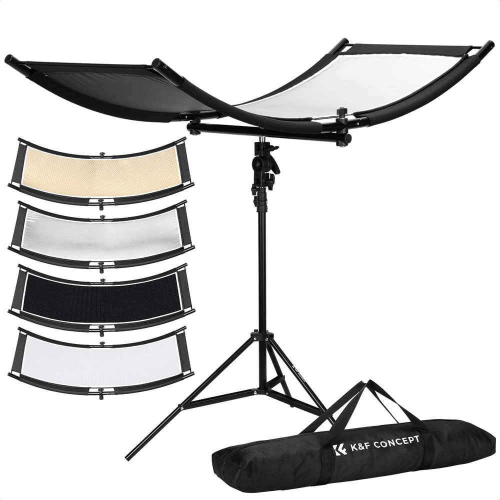 K&F CONCEPT U-Shape Reflector, 100x45cm, with 1.5m Stand, 4-in-1 Reflector