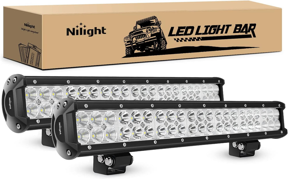 Nilight LED Light Bar 2Pcs 20Inch 126W 8820 LM Off Road Driving Lights Spot F...