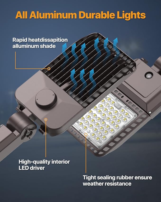 LED Parking Lot Lights 150W Slip Fitter Mount Outdoor Street Pole Light