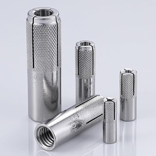Wensilon 1/2"-13 Premium Stainless Steel Drop in Anchors Assortment, Knu...