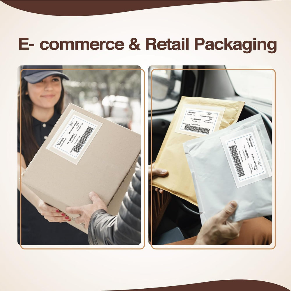 7x10 Shipping Label Sleeves 500 Pack-Strong Adhesive