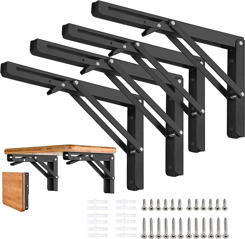 Folding Shelf Brackets 24 inch 4 Pcs Heavy Duty Shelf Brackets