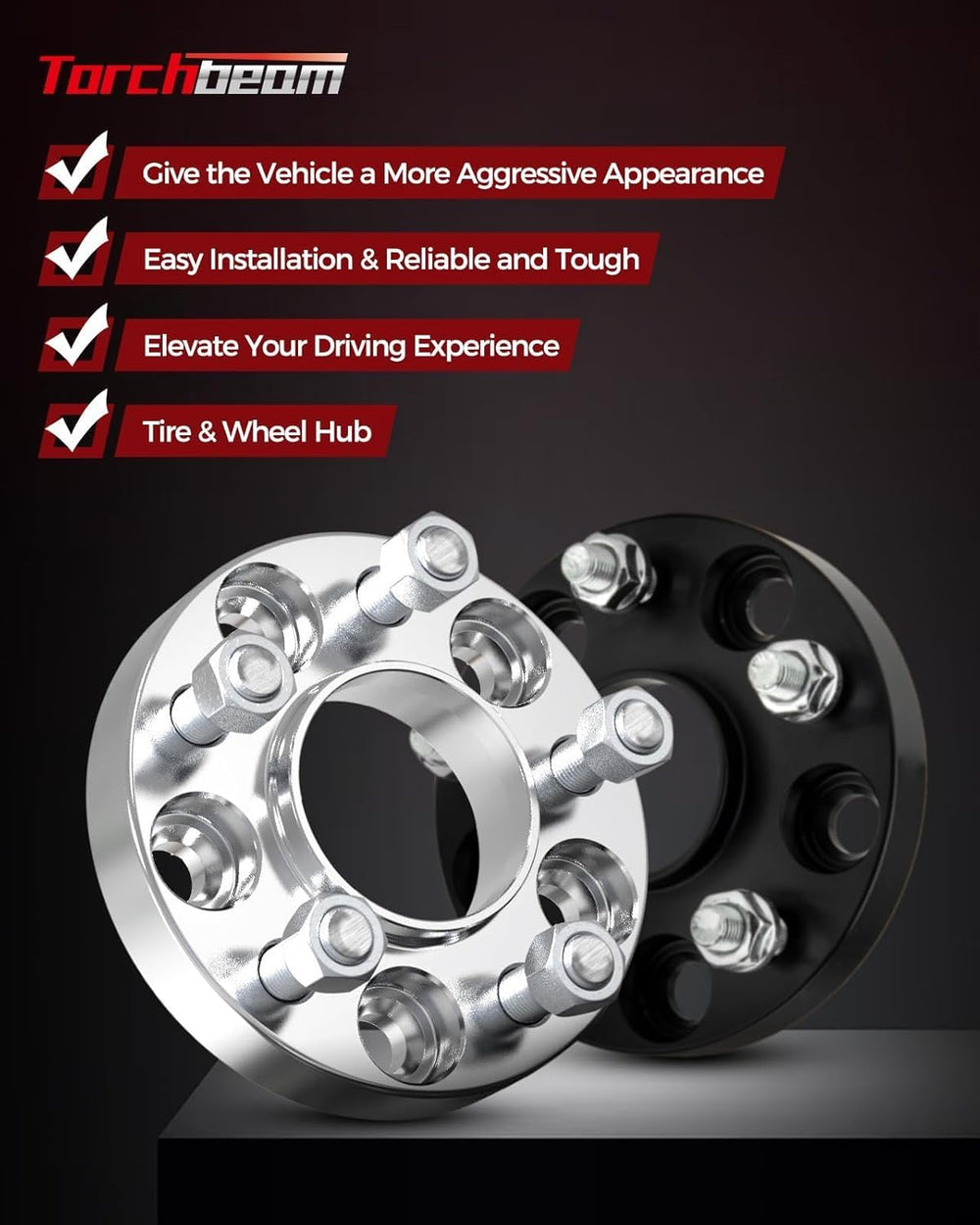 Torchbeam 6x5.5“ Hub Centric Wheel Spacer 1.5 inch for Titan, Pathfinder Arma...