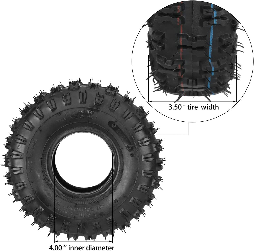 GREHUA 4.10-4 4.10/3.50-4 410/350-4 Tire and Inner Tube Replacement for Go Ka...