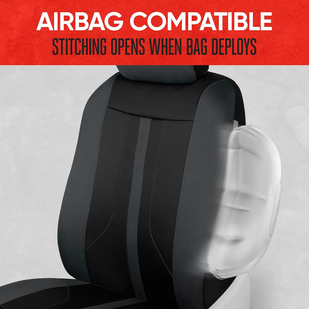 Motor Trend Gray Cloth Car Seat Covers for Front Seats – Premium Automotive B...