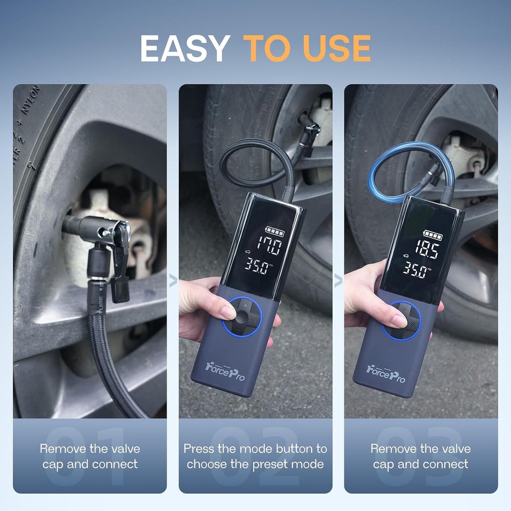 Tire Inflator Portable Air Compressor, 5X Faster Inflation 150PSI Cordless Ai...