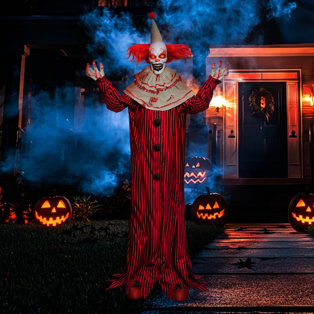 Presence 72" Halloween Decorations Outdoor - Standing Animatronic Clown ...