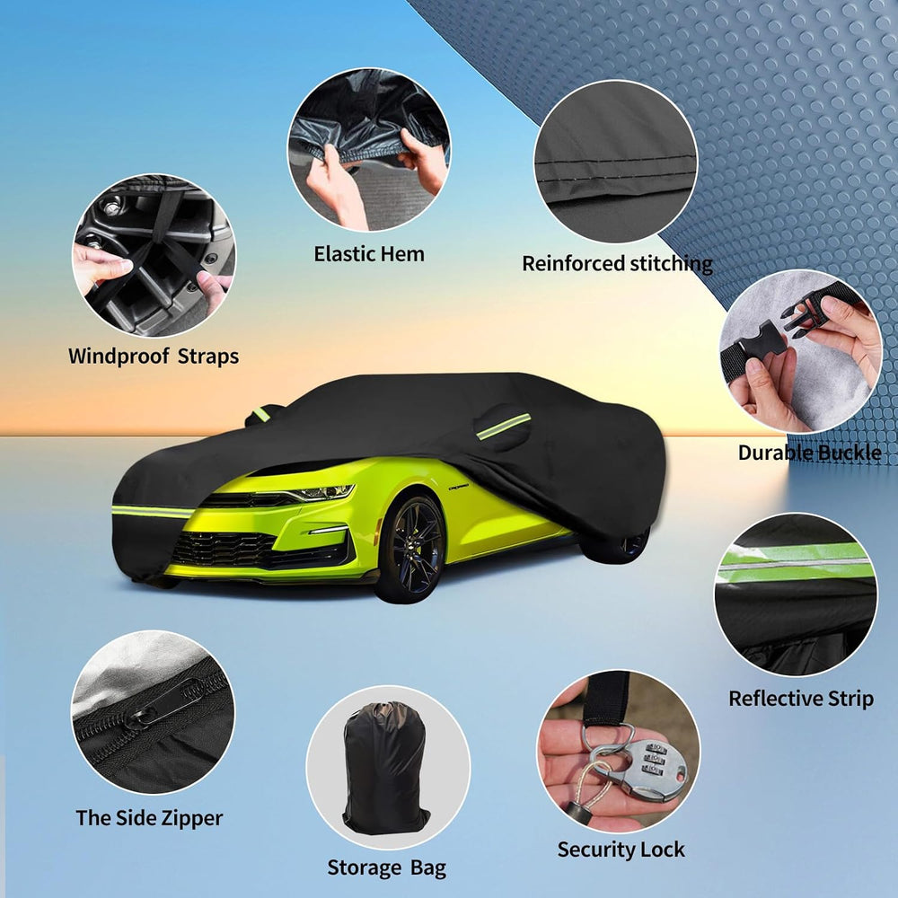 Waterproof Car Covers Fit for 2010-2023 Chevy Camaro(Black) Custom Heavy Duty...