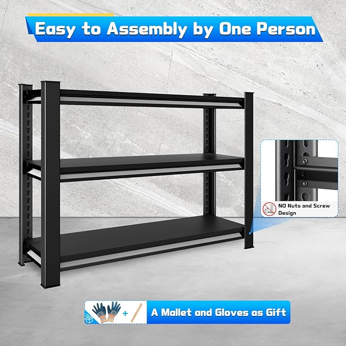 40" W Garage Shelving Heavy Duty，1500LBS Loads Adjustable Garage Storage...