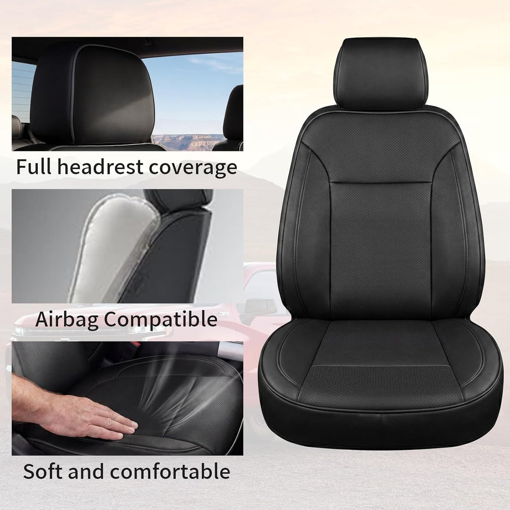 Custom Seat Covers for Silverado, Waterproof Nappa Leather Full Set Seatcover...