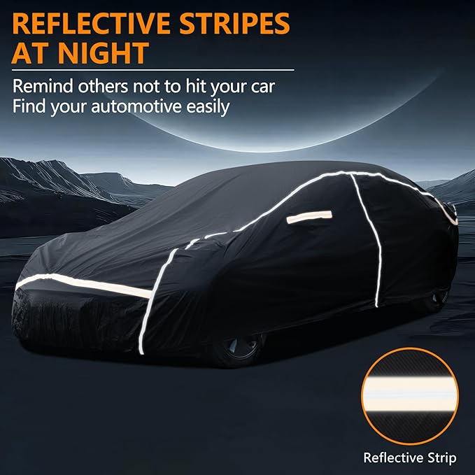 Car Covers for Automobiles, 6 Layers Car Cover Waterproof All Weather, Full