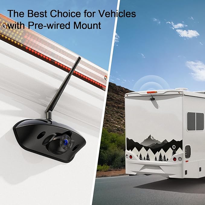 Fookoo 1080P 10" Wireless RV Backup Camera System