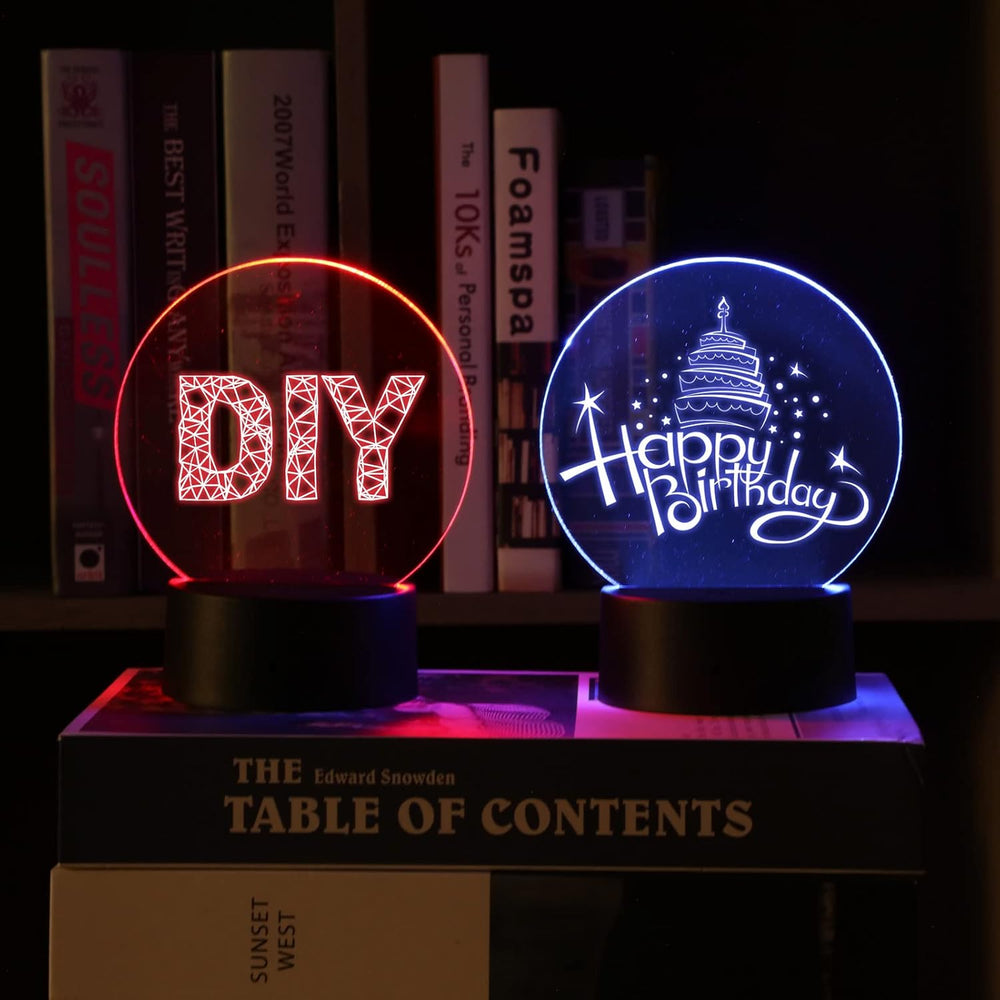 24 Sets 3D Acrylic LED Kits 16 Color Light Base with Remote, Round