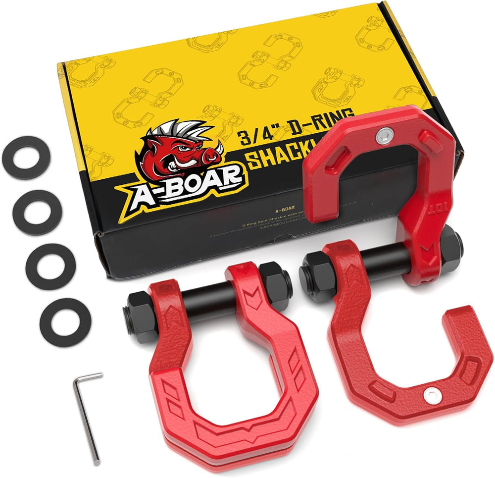 3/4" D-Ring Shackles, Heavy Duty Forged Steel Shackles with 7/8" Pi...