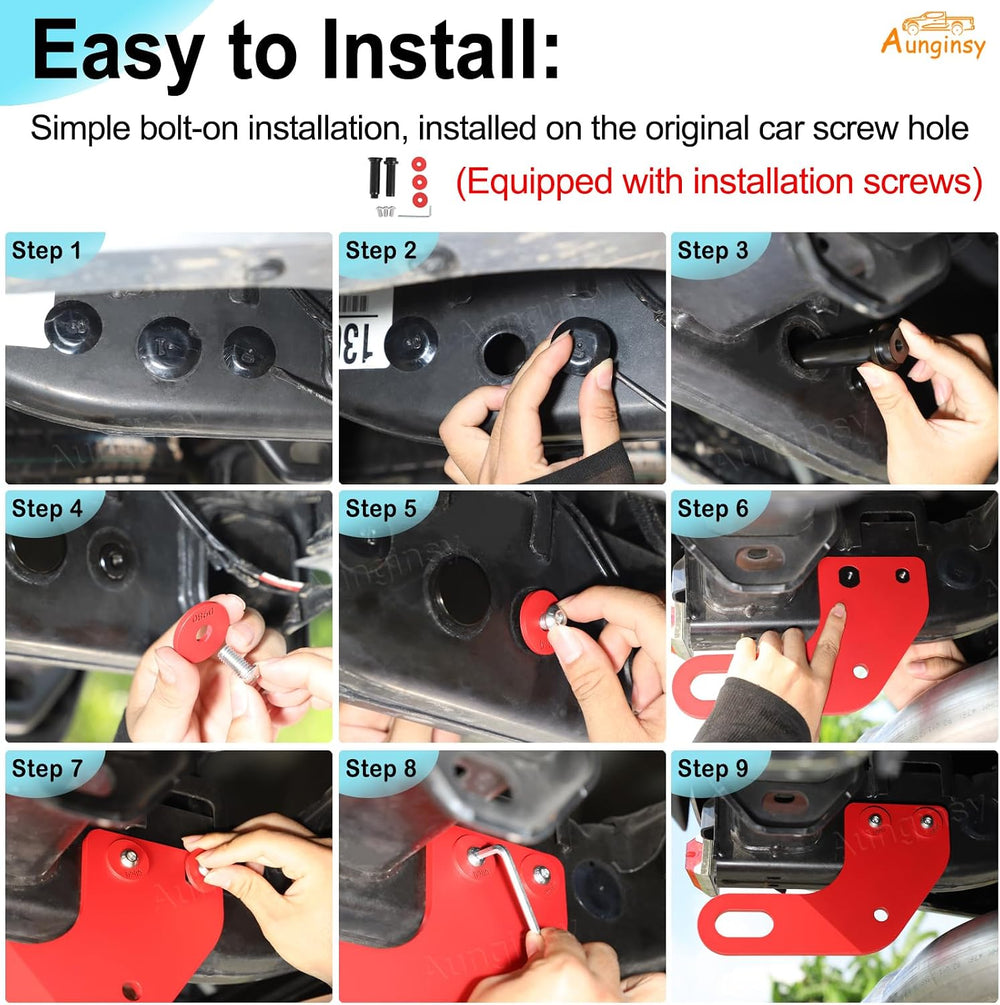 Aunginsy 1PCS Rear Tow Hitch Receiver Hook Compatible with Toyota Tacoma 2024...