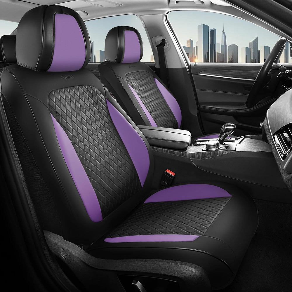 Coverado Car Seat Covers Full Set, Leather Seat Covers for Cars, Waterproof C...