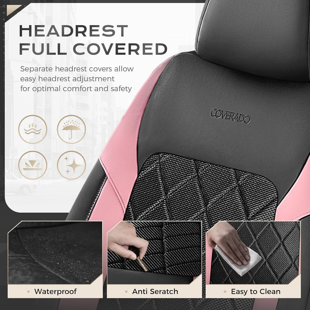 Coverado Car Seat Covers, Seat Covers Full Set, 5 Seats Automotive Seat Cover...
