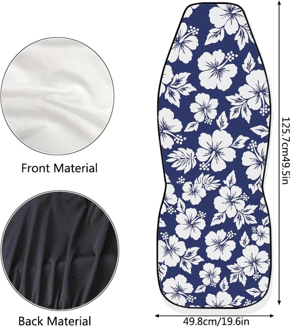 Dreaweet Hawaiian Seat Covers for Cars Blue Hibiscus Flower Print Car Seat Co...