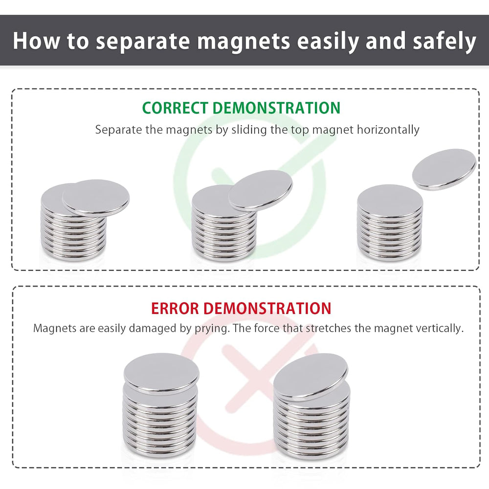 MAGXCENE 100 Pcs Strong Neodymium Disc Magnets with Double-Sided Adhesive, 1....