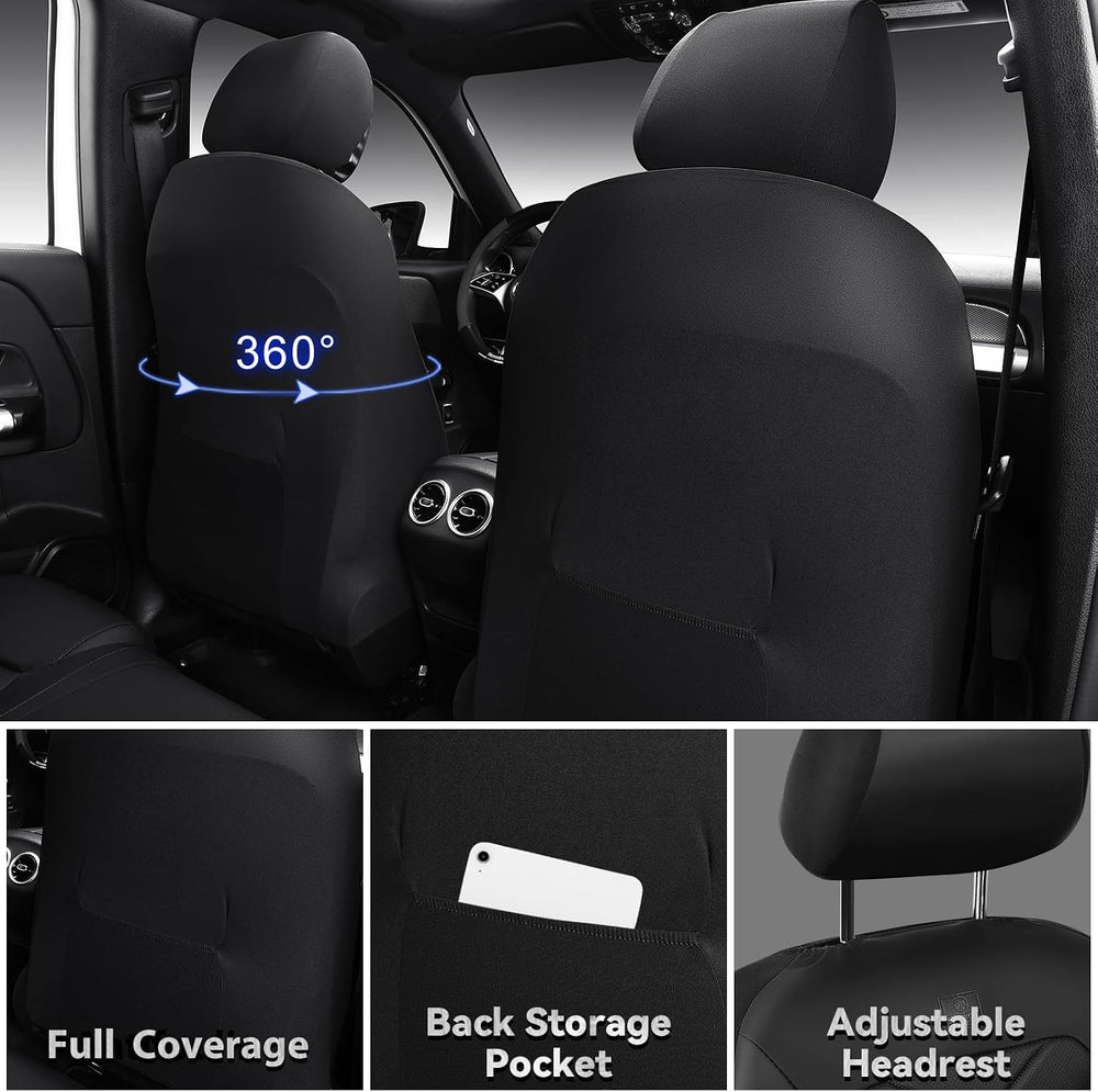CAR PASS Luxury Nappa Leather Seat Covers Full Set, Water Resistant Faux Leat...