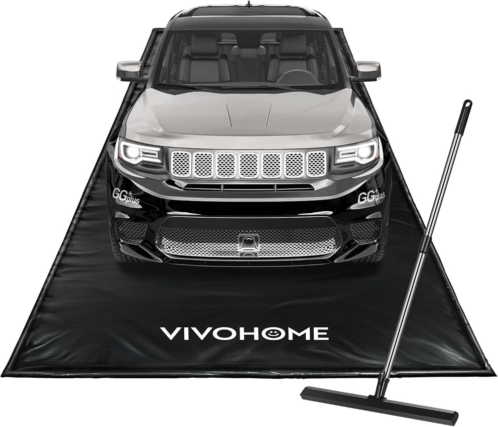 VIVOHOME Containment Mat with Stay Put Corner, PVC Garage Mats