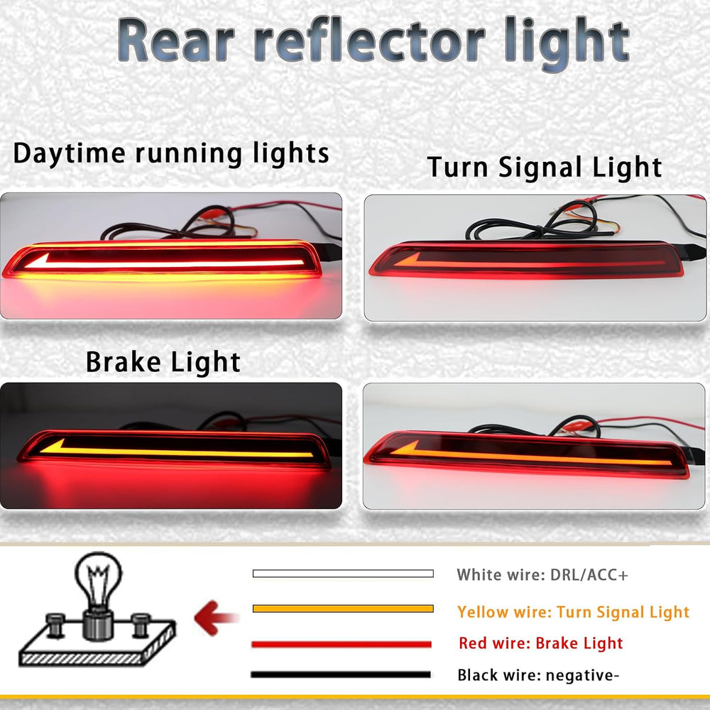 Red LED Rear Bumper Reflectors Fog Brake Tail Light Lamps Compatible with Maz...