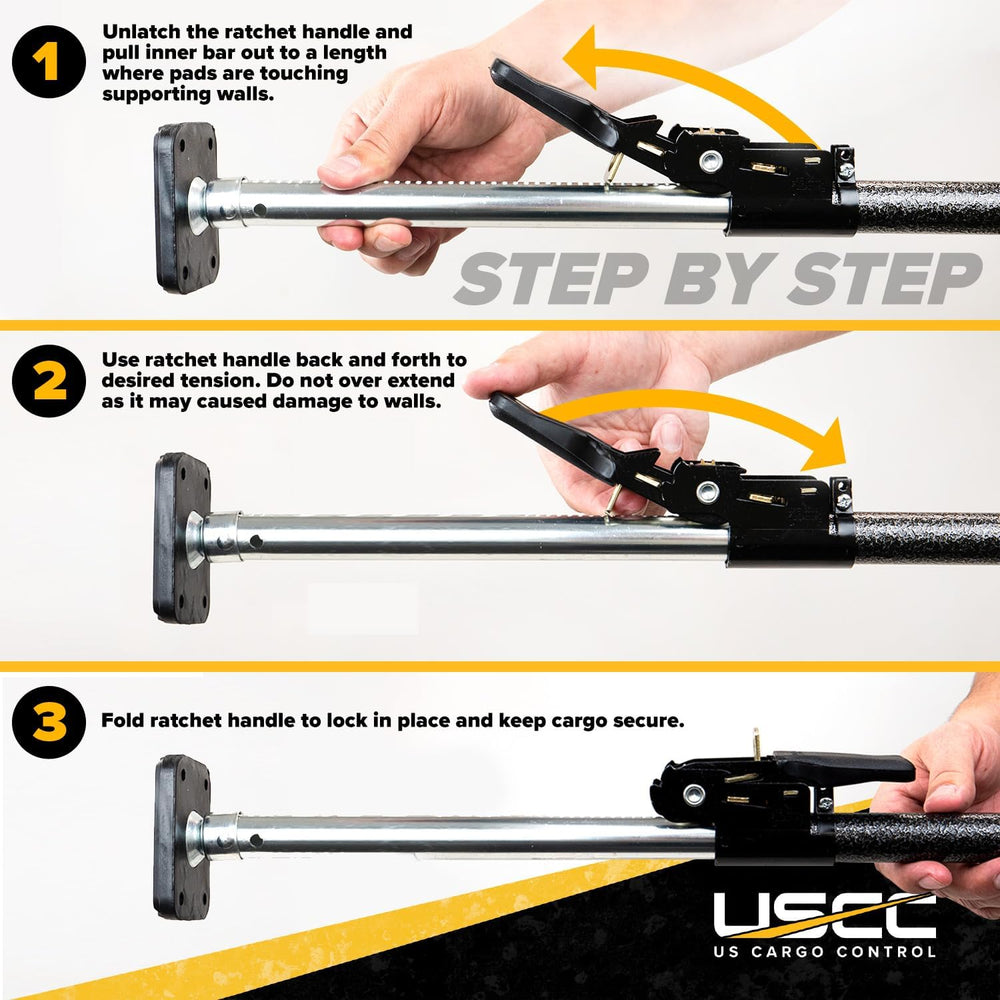 US Cargo Control Ratcheting Cargo Bar for Pickup Truck Bed, 40" to 70&qu...