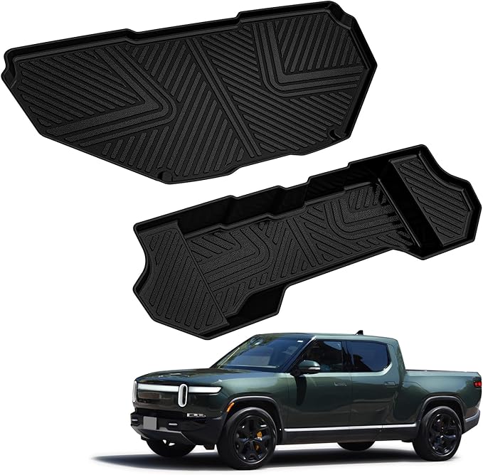 LASFIT Front Trunk Mats for Rivian R1T & Rivian R1S 2024 2023 2022, All W...