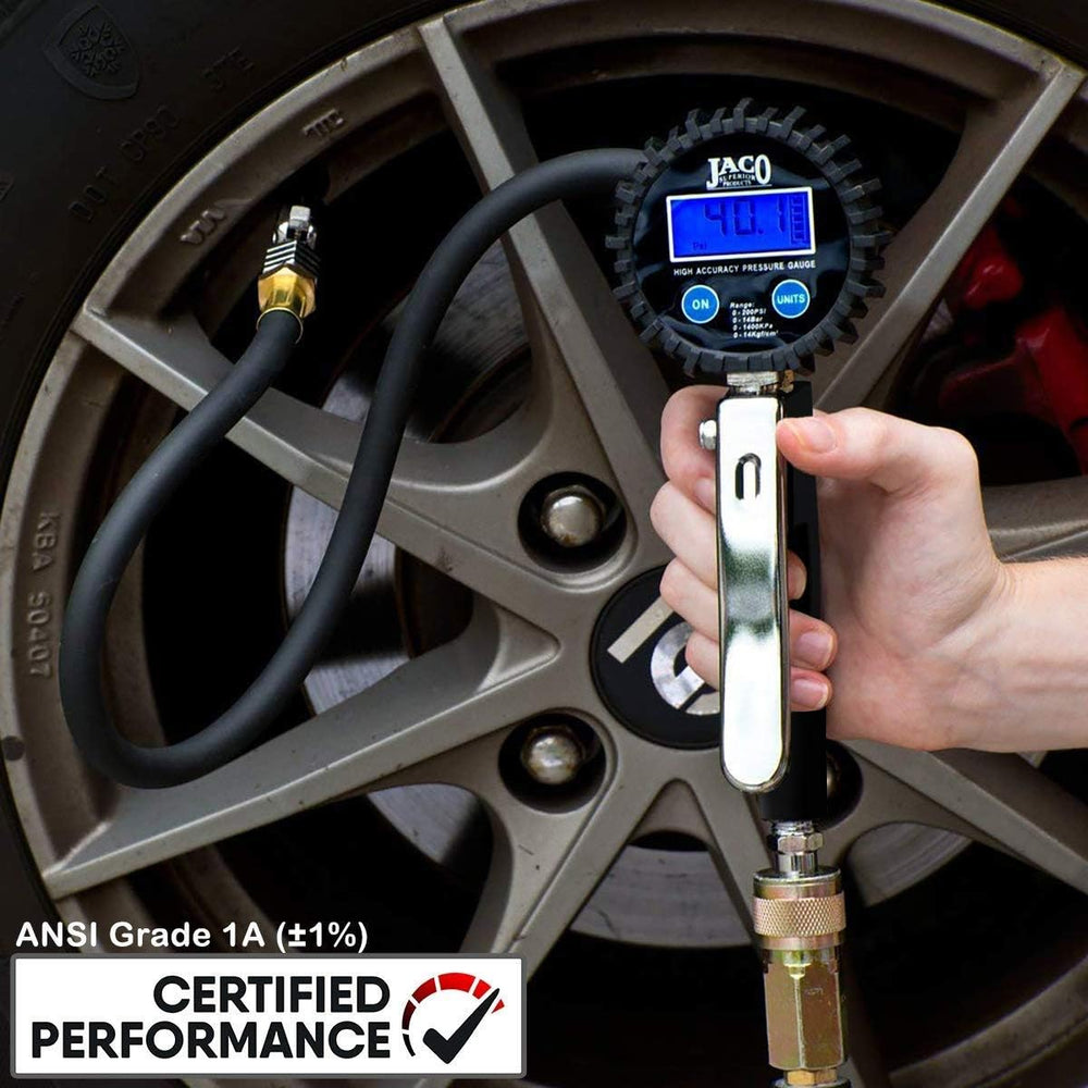 JACO Superior Products FlowPro 2.0 Digital Tire Inflator Gauge (200 PSI) with...