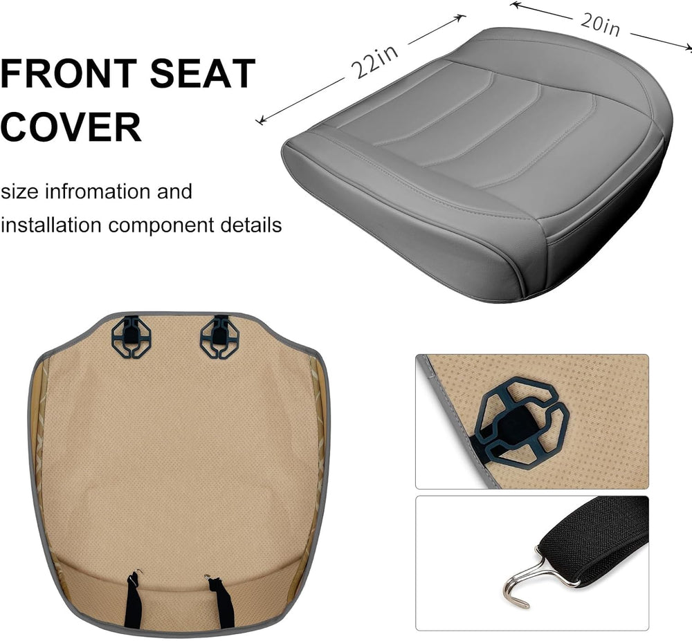 BOPUOVRE Car Seat Cover for Luxury & Comfort PU Leather