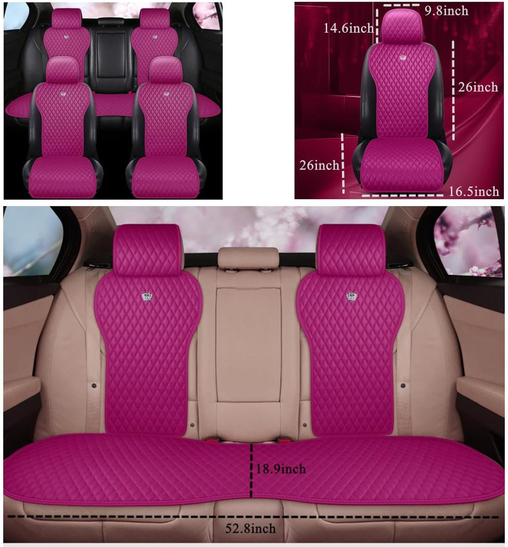 Rose Pink Automotive Seat Covers Leather Universal Seat Covers