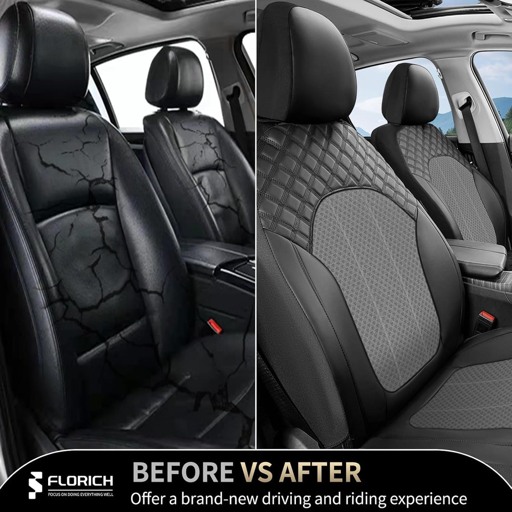 Leather Seat Cover, Car Seat Covers Front Set, Waterproof Car Seat Protectors...