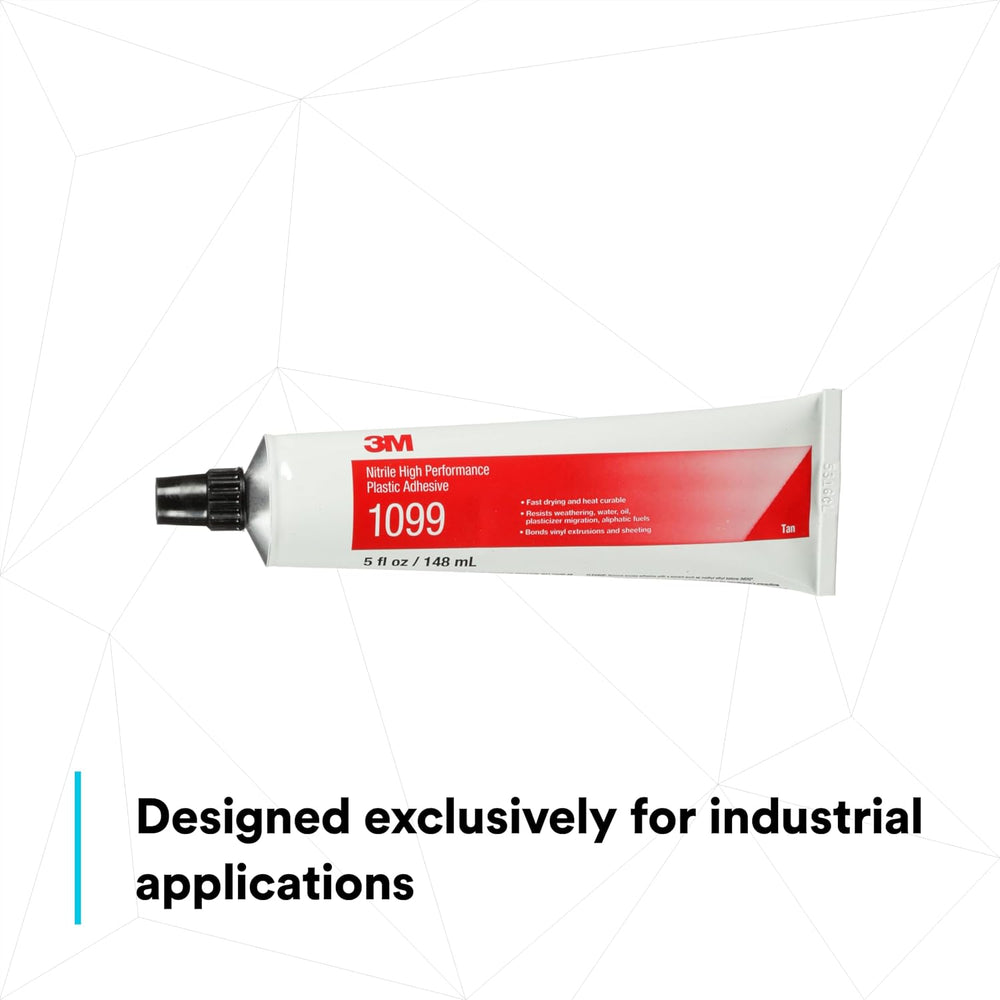 3M Nitrile High Performance Plastic Adhesive 1099, Tan Color, 5 Oz Tube